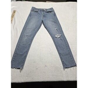 Levis Premium Womens 28 Blue Denim Jeans Wedgie Skinny Distressed Button Fly